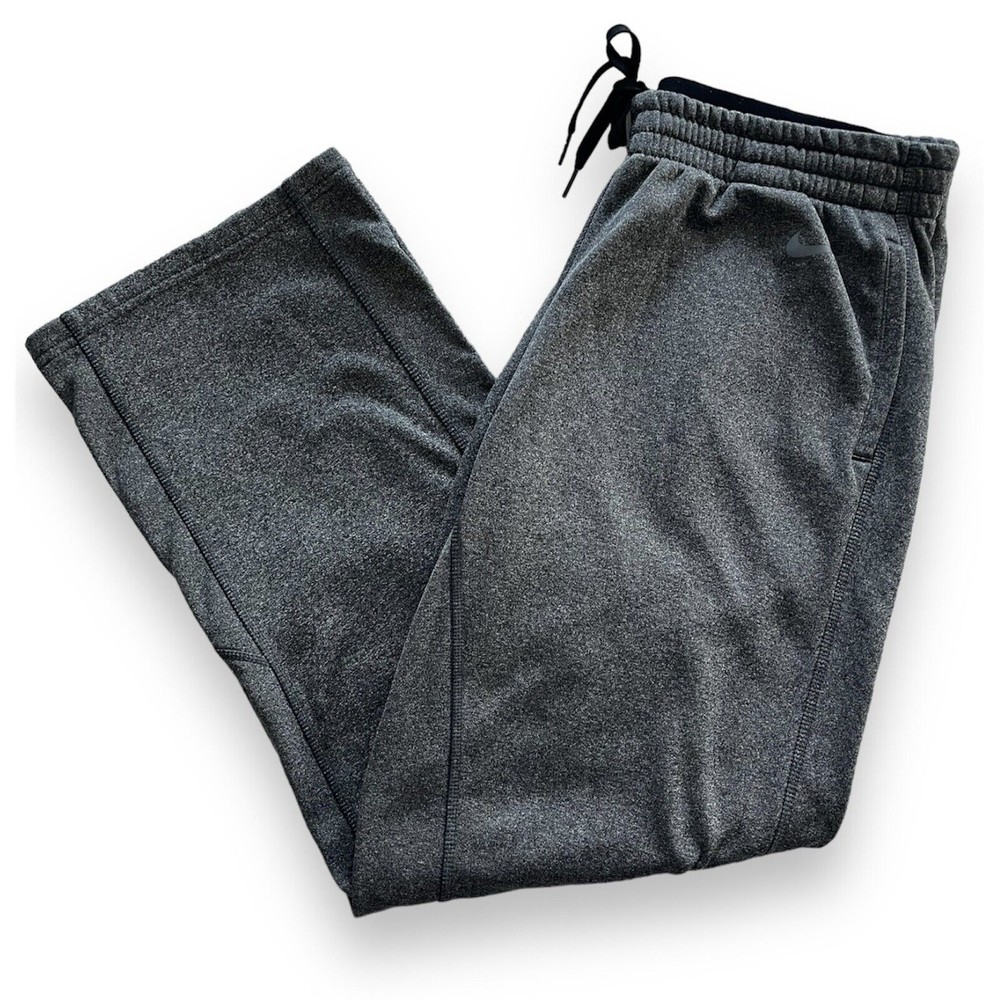 NIKE Women's Therma Dri-Fit Athletic Pants Heather Black Sweatpants Large 856918